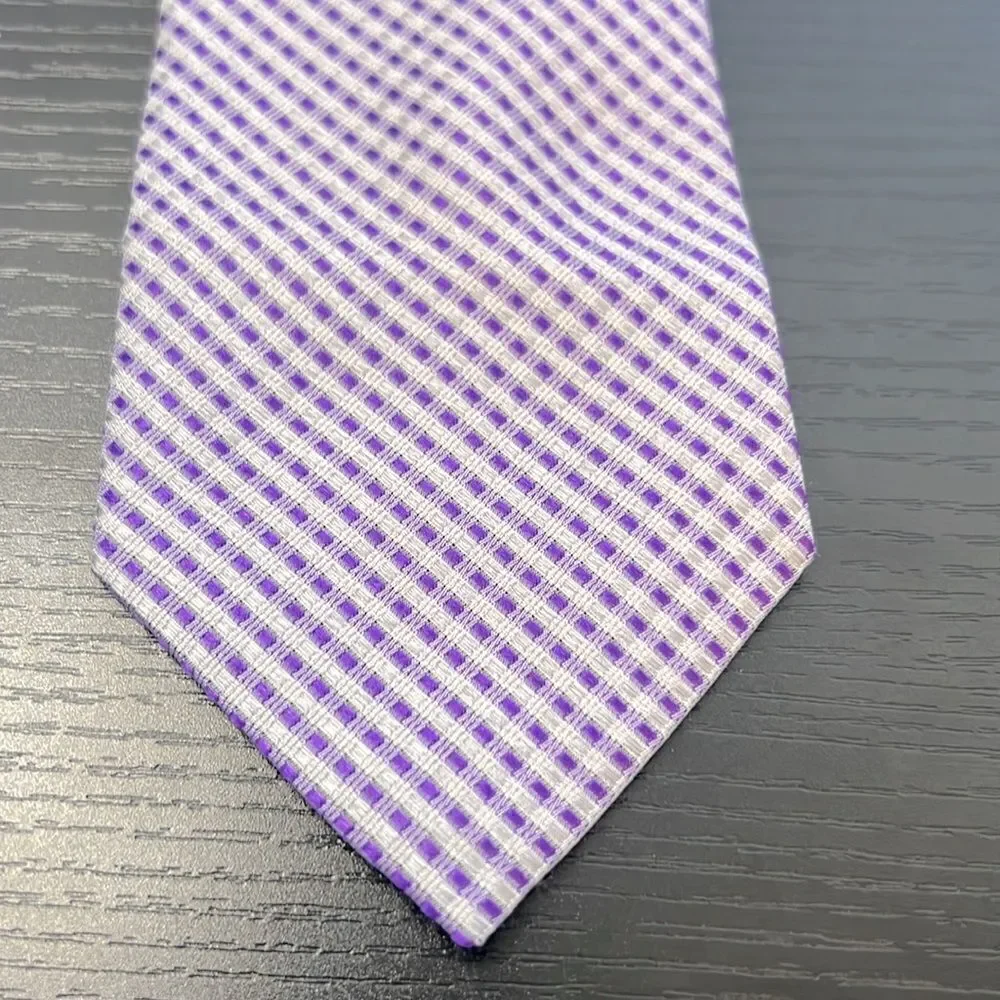Men's Calvin Klein Purple and Silver Silk Tie